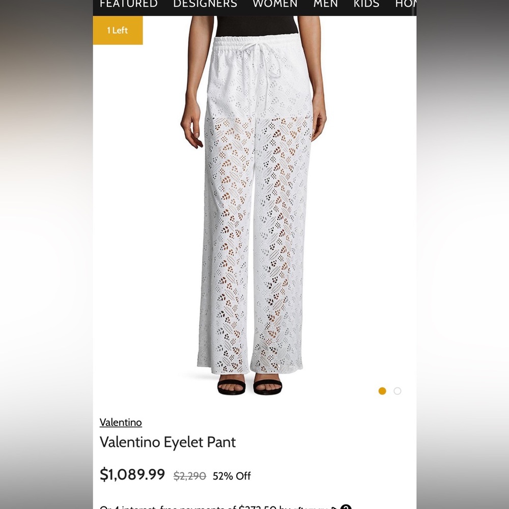 VALENTINO eyelet pants